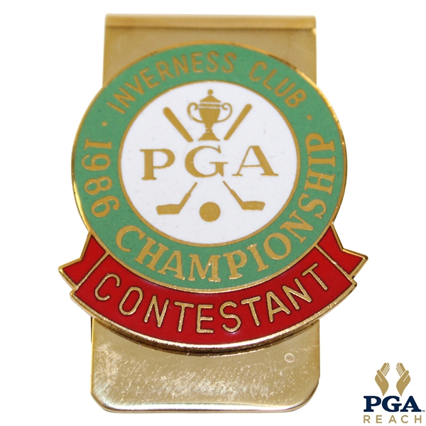 1986 PGA Championship at Inverness Club Contestant Badge - Bob Tway Winner