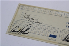 Arnold Palmer And Gary Player Signed 1986 Chrysler Cup Scorecard JSA ALOA
