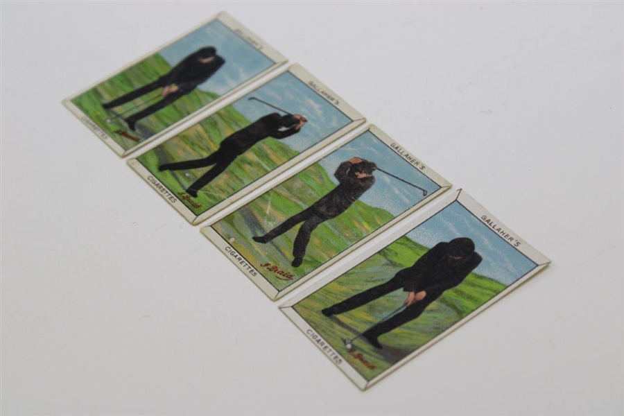 Four (4) 1917 Gallaher's J. Braid Sports Series Tobacco Golf Cards