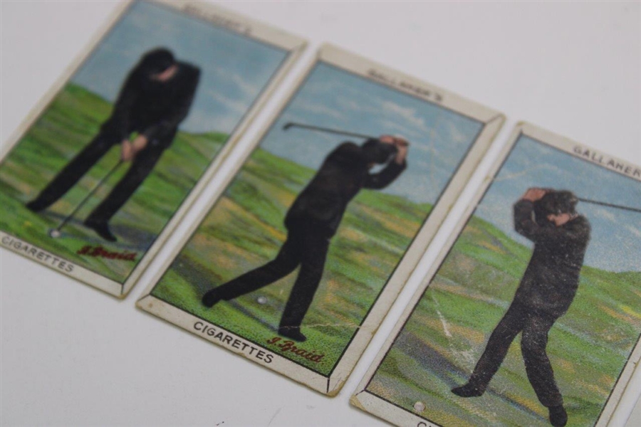 Four (4) 1917 Gallaher's J. Braid Sports Series Tobacco Golf Cards