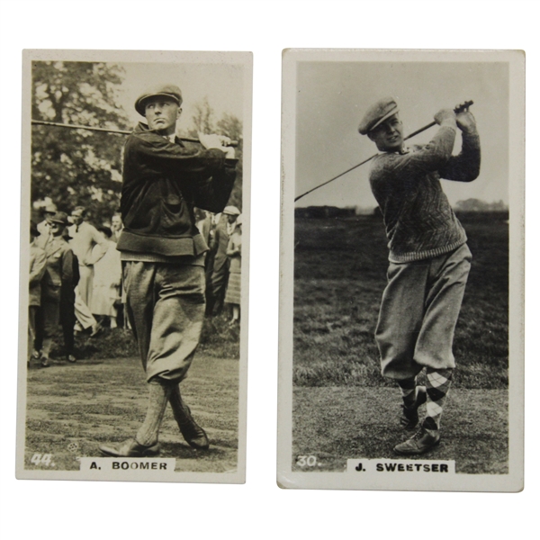 Two (2) 1926 A. Boomer & J. Sweetser Who's Who in Sport Tobacco Golf Cards