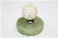 1971 International PGA Ryder Cup Logo Golf Ball on Marble Stand