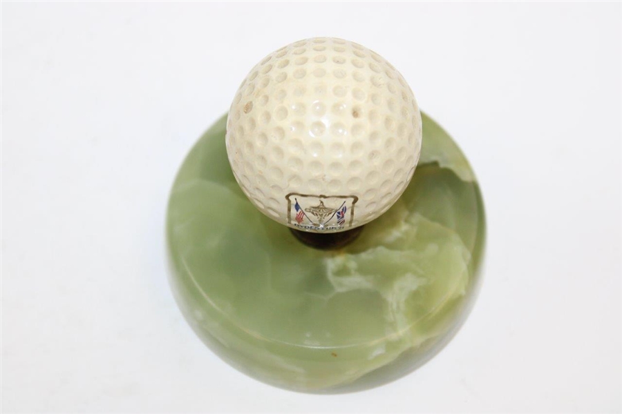 1971 International PGA Ryder Cup Logo Golf Ball on Marble Stand