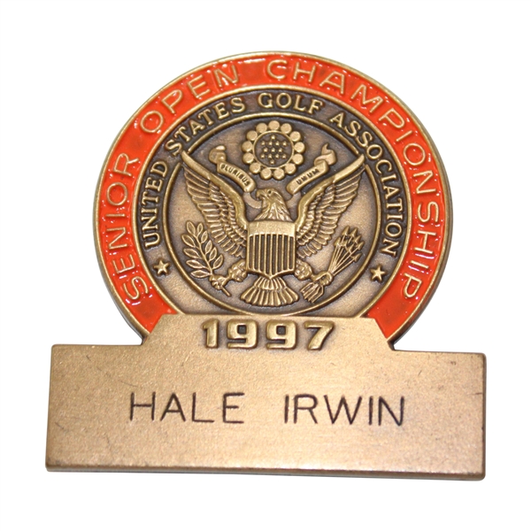 Hale Irwins 1997 US Senior Open at Olympia Fields Contestant Badge 
