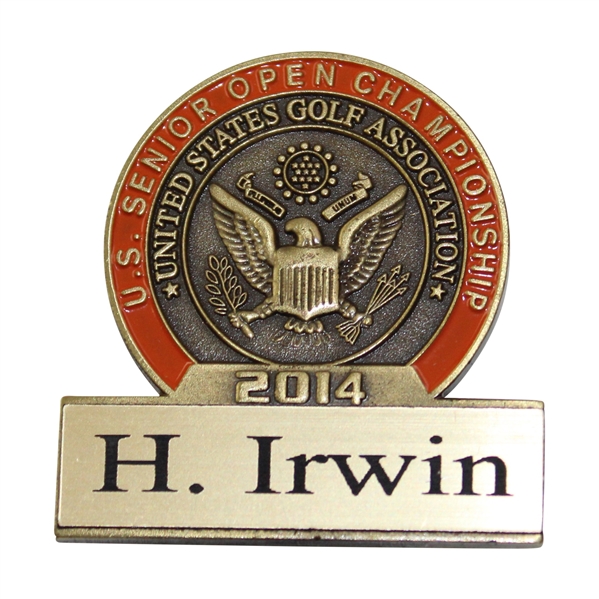 Hale Irwins 2014 US Senior Open at Oak Tree National Contestant Badge 