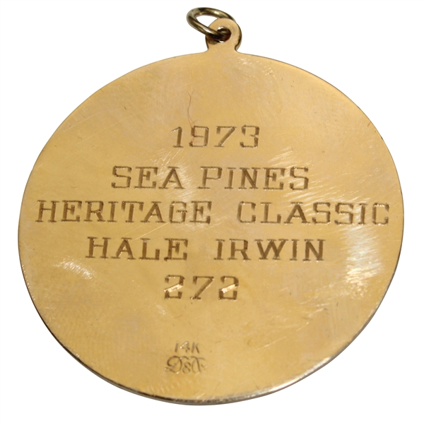 Champion Hale Irwin's 1973 Sea Pines Heritage Classic 14k Gold Winner's Medal - 2nd PGA Win