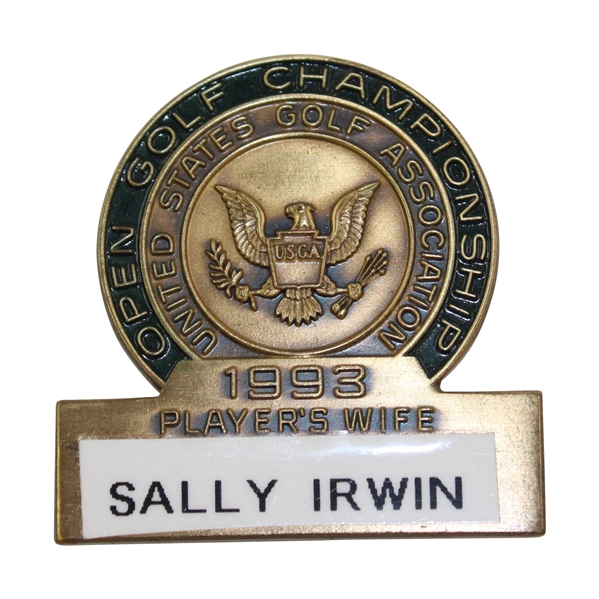 Sally Irwins 1993 US Open Championship Players Wife Badge
