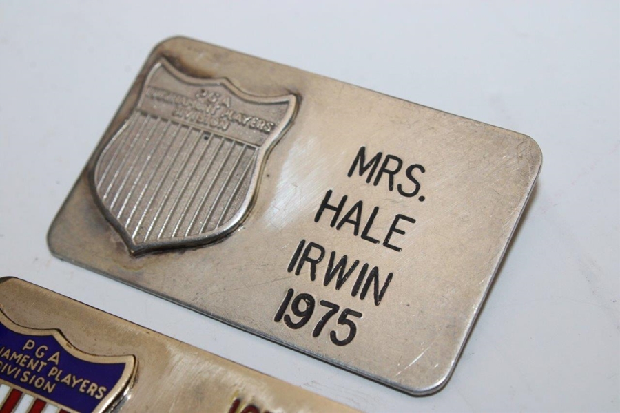Sally Irwin's 1974 & 1975 PGA Tournament Players Division Player's Wife Pins