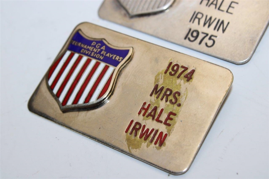 Sally Irwin's 1974 & 1975 PGA Tournament Players Division Player's Wife Pins