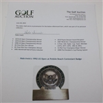 Hale Irwin's 1992 US Open at Pebble Beach Contestant Badge 