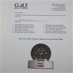 Hale Irwin's 2001 US Open at Southern Hills Contestant Badge 