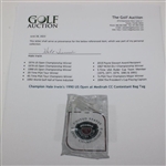 Champion Hale Irwin's 1990 US Open at Medinah CC Contestant Bag Tag