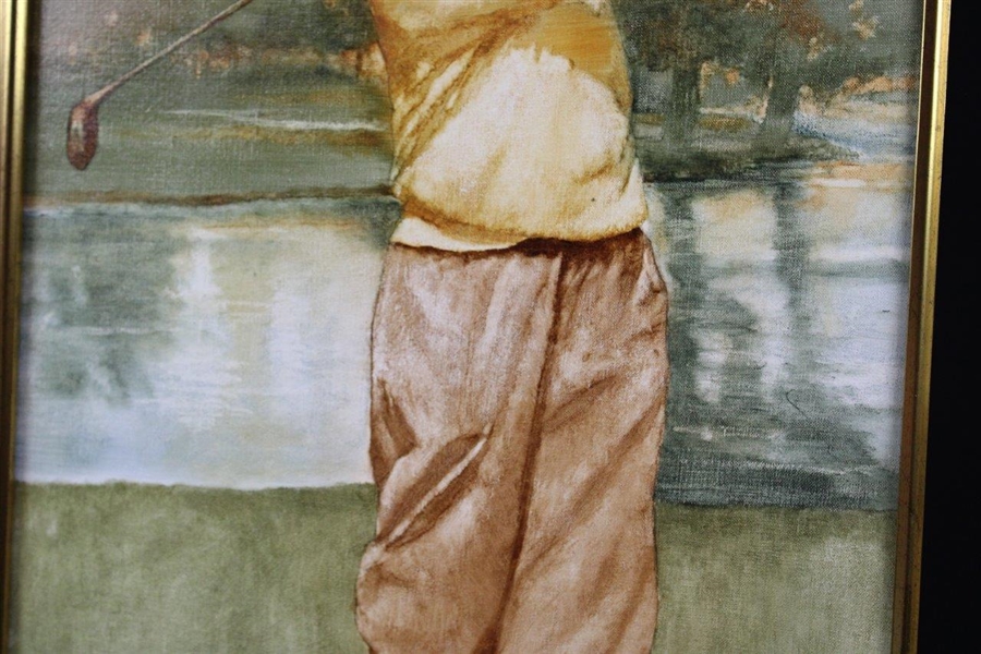 Original Bobby Jones Oil Painting 'Bobby at East Lake' by Artist Robert Fletcher - Framed
