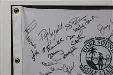 Smoltz, Orr, Palmer, Ford, Snead & 23 others Signed 1996 Athletes Against Cancer Framed Flag JSA ALOA