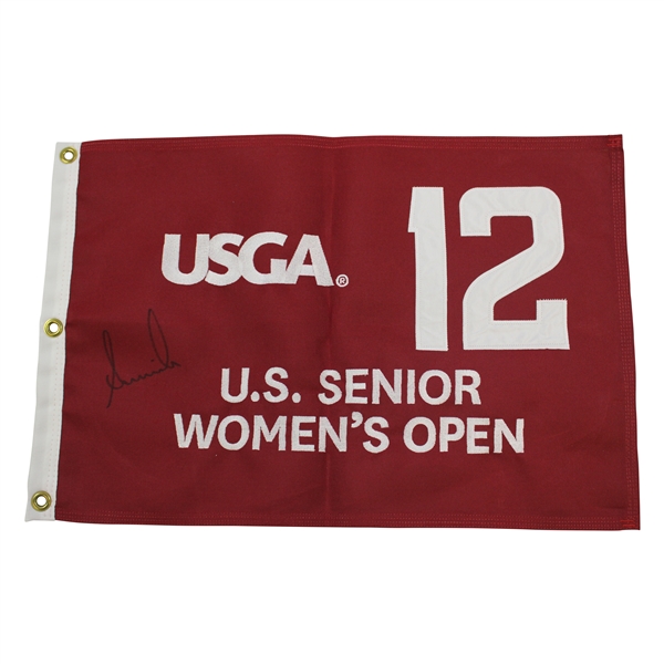 Annika Sorenstam Signed US Senior Womens Open Embroidered Flag #12 JSA ALOA