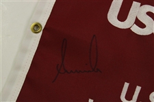 Annika Sorenstam Signed US Senior Womens Open Embroidered Flag #12 JSA ALOA