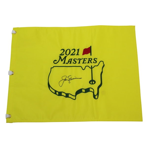 Jack Nicklaus Signed 2021 Masters Embroidered Flag JSA ALOA