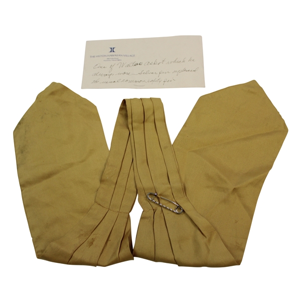 Walter Hagen's Personal Ascot Tie & Silver Colored Pin And Note