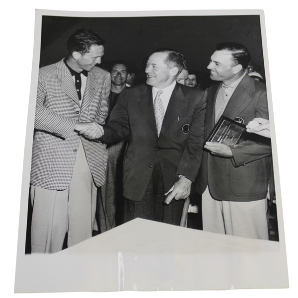 1951 Bobby Jones & Ben Hogan Masters Trophy Ceremony Press Photo