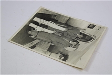 Paul Runyan Signed Standing w/Clubs Bag & Gentleman Outside Airplane Original Photo 