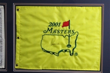 Complete Tiger Woods Signed 'Tiger Slam' Flag Set - Deluxe Framed FULL JSA#XX59202