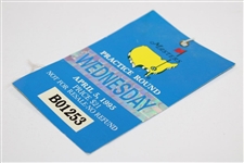 1995 Masters Tournament Wednesday Ticket #B01253 - Tiger Woods Masters Debut