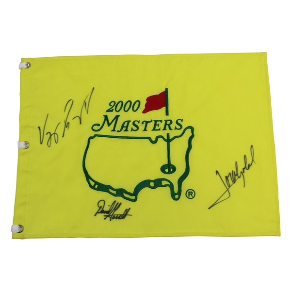 Champ Singh, Def. Champ Olazabal & 99 US AM David Gossett Signed 2000 Masters Flag JSA ALOA