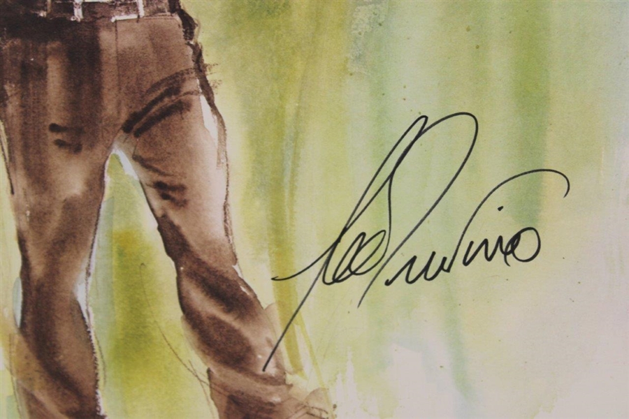 Lee Trevino Signed Watercolor Print by Artist Merry Kenyon JSA ALOA