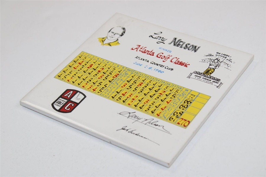 1980 Atlanta Golf Classic at Atlanta Country Club Trivet - Larry Nelson Scorecard 'Home Grown Hero'