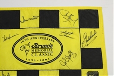 Multi-Signed Bruno's Memorial Classic 1992-2001 10th Ann. Course Flag JSA ALOA