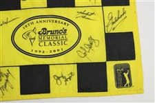 Multi-Signed Bruno's Memorial Classic 1992-2001 10th Ann. Course Flag JSA ALOA