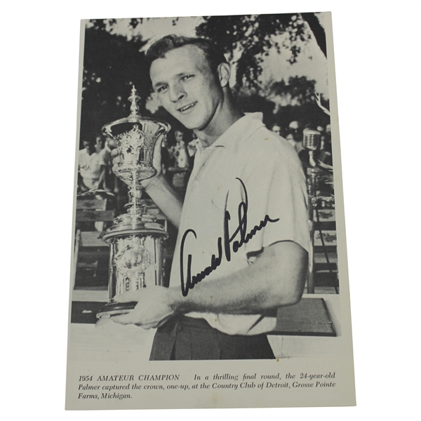 Arnold Palmer Signed 1954 Amateur Champion Photo JSA ALOA