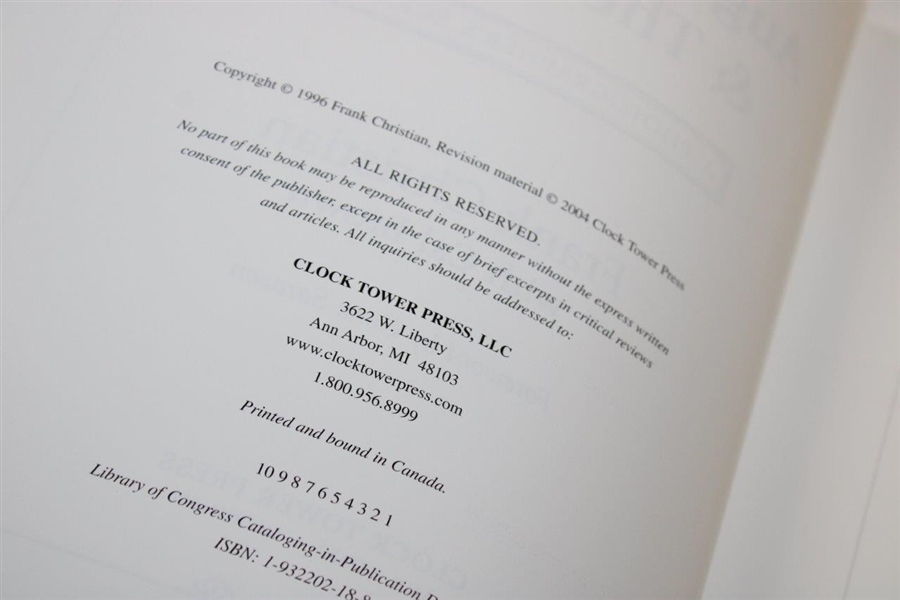 1996 'Augusta National & The Masters: A Photographer's Scrapbook' by Frank Christian