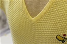 Classic Augusta National Golf Shop Masters Logo Yellow V-Neck Sweater Vest- Medium