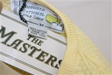 Classic Augusta National Golf Shop Masters Logo Yellow V-Neck Sweater Vest- Medium