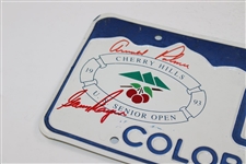 Big 3 Palmer Nicklaus Player Signed 1993 Us Senior Open Co License Plate JSA ALOA