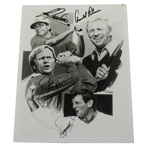 Arnold Palmer, Jack Nicklaus, Lee Trevino & Fuzzy Zoeller Signed Skins Game Presentation JSA ALOA