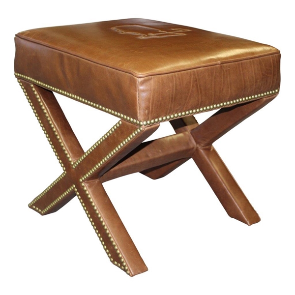 Augusta National GC Berckman's Place Masters Ltd Ed Brown Leather Ottoman