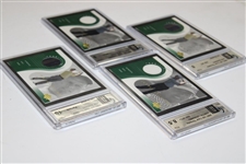 Four (4) 2001 Upper Deck Tour Threads Slabbed/Graded Golf Cards - Leonard x2) & Joe Durant (x2)