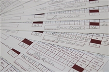 Fifty-Three (53) 1994 Bruno's Memorial Classic Official Used Scorecards - 8 Major Winners