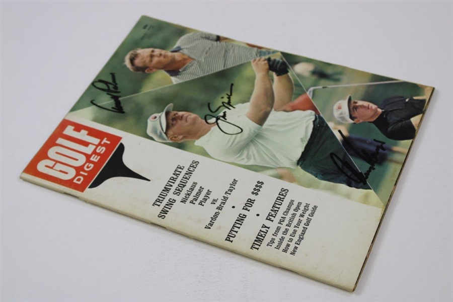 Big 3 Signed 1963 Golf Digest 'Triumvirate' Newsstand Magazine JSA ALOA