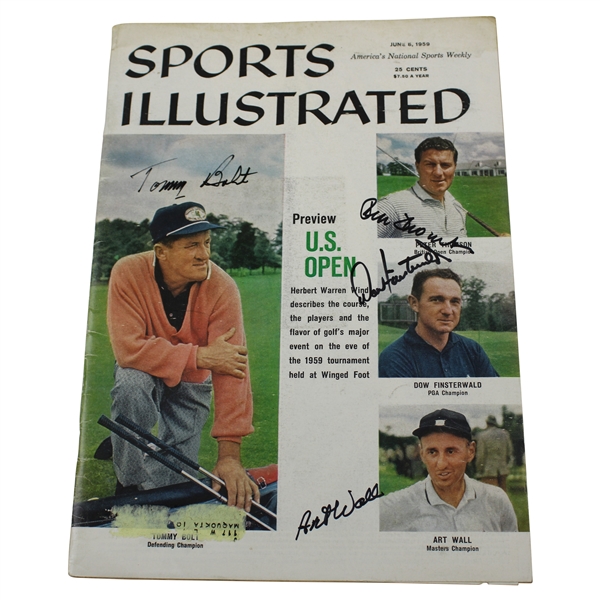 Wall, Thompson, Bolt, And Finsterwald Signed 1959 Sports Illustrated Us Open Magazine JSA ALOA