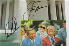 Palmer, Nicklaus, and Hogan Signed World Golf Hall of Fame Magazine Page JSA ALOA