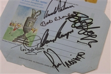Arnie, Nicklaus & Ten (10) other OPEN Champs Signed St Andrews Envelope JSA ALOA