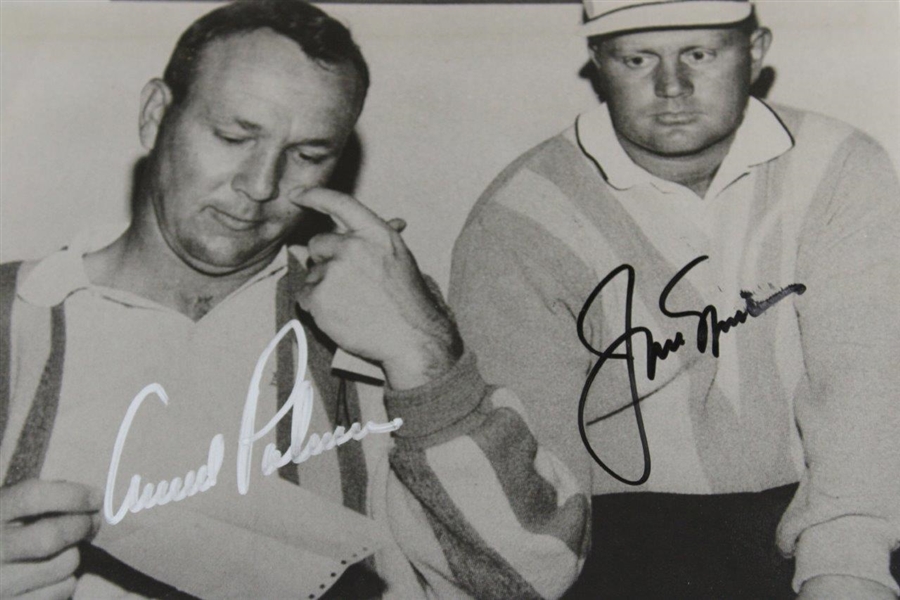 Arnold Palmer & Jack Nicklaus Signed Black And White Photo JSA ALOA