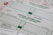 Seventeen (17) 1995 Mercedes Championship Official Used Scorecards inc. Lehman