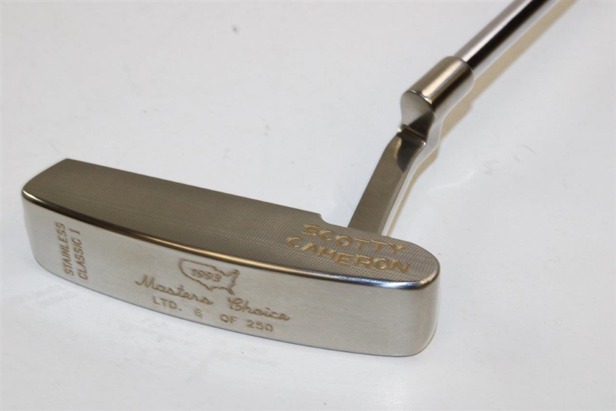 Scotty Cameron Ltd Ed 1993 Masters Choice Stainless Classic I Putter /250 w/Head Cover & Cert