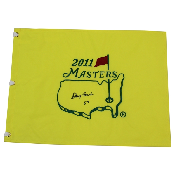 Doug Ford Signed 2011 Masters Embroidered Flag with 57 JSA ALOA