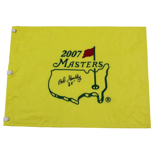 Bob Goalby Signed 2007 Masters Embroidered Flag with 68 JSA ALOA