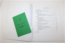 Seven (7) Masters Tournament Handbooks - Each with Safety Emergency Reporting Security Cards